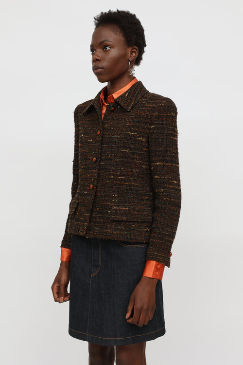 Chanel 1998 Autumn Brown Tweed Jacket