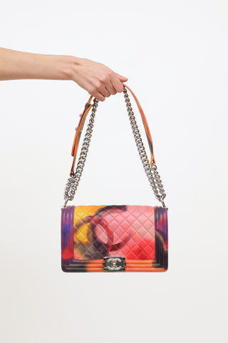 Chanel 2014 Multi Graffiti Flower Power Medium Boy Bag