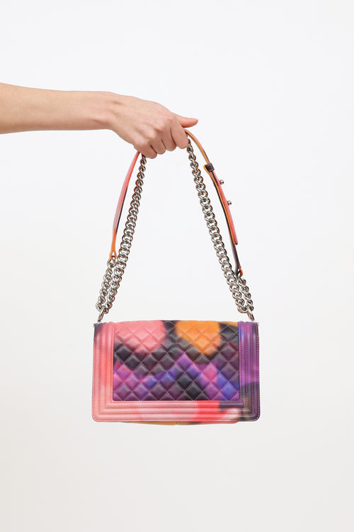 Chanel 2014 Multi Graffiti Flower Power Medium Boy Bag