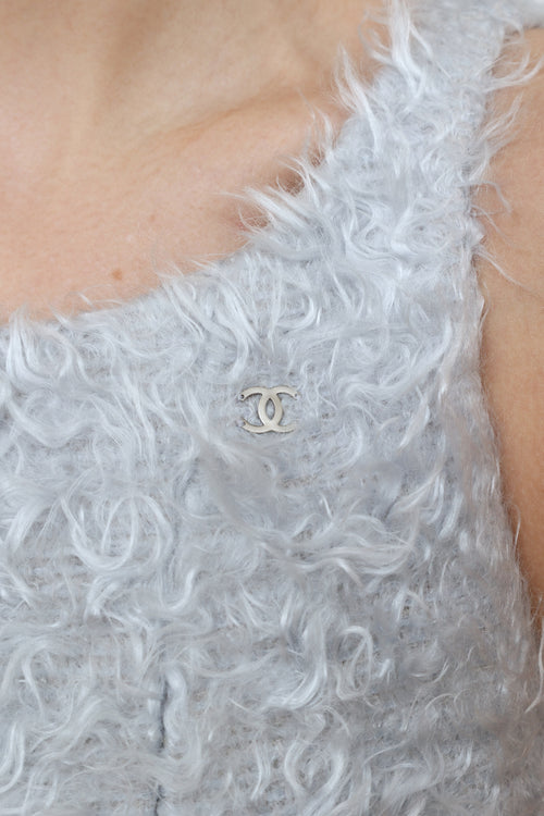 Chanel Grey Fuzzy Mohair Dress