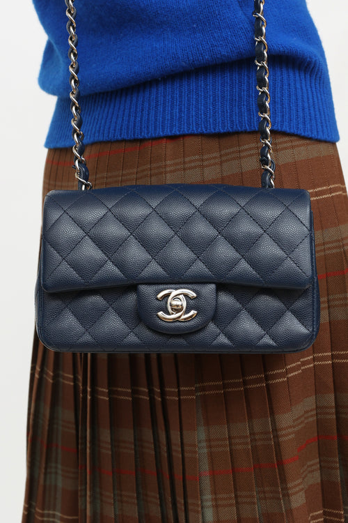 Chanel Navy Caviar Classic Flap Shoulder Bag