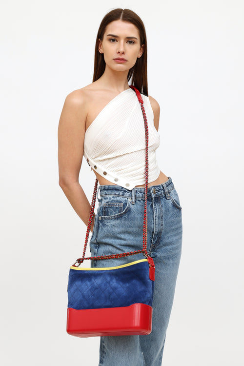 Chanel 2017 Blue 
Red Medium Gabrielle Bag