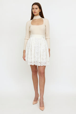 Chanel Cream Lace  Skirt