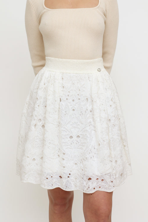 Chanel Cream Lace  Skirt