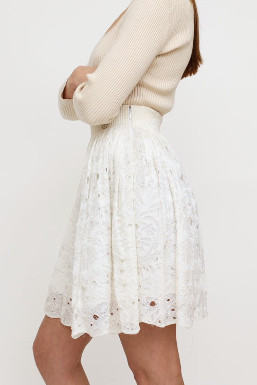 Chanel Cream Lace  Skirt