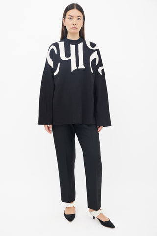 Chloé Black 
White Wool Knit Sweater