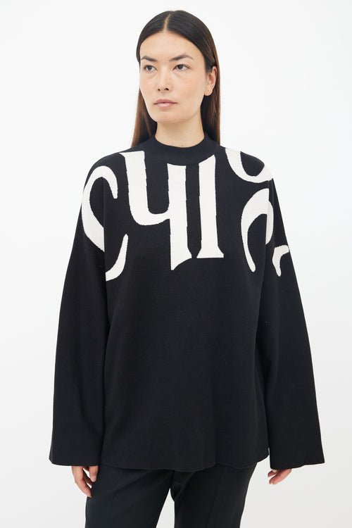 Chloé Black 
White Wool Knit Sweater