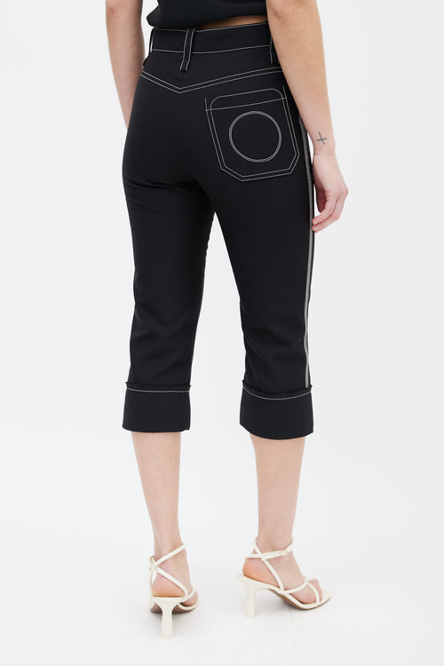 Chloé Black Contrast Stitch Slim Capri