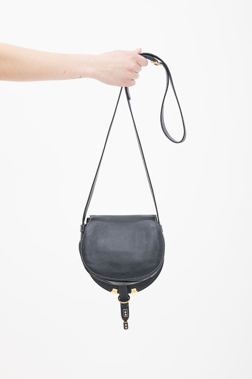 Chloé Black Leather Mini Marcie Shoulder Bag