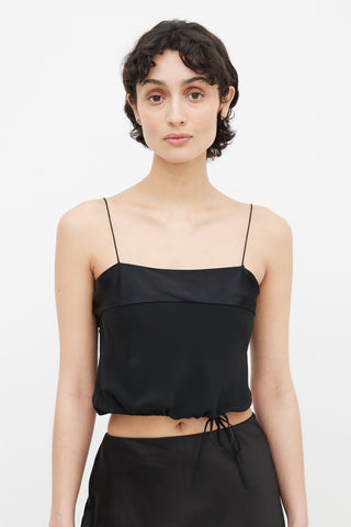 Chloé Black Shoulder Strap Cropped Top