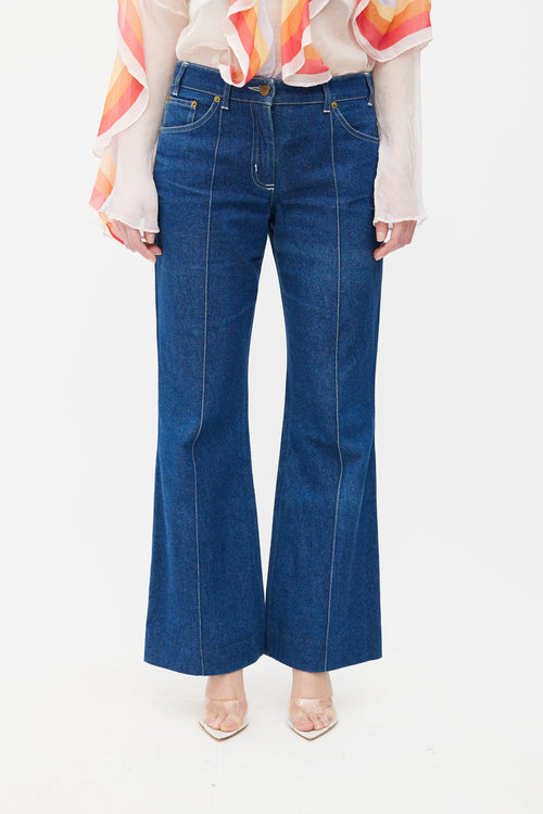 Chloé Blue Mid Wash Wide Leg Jeans