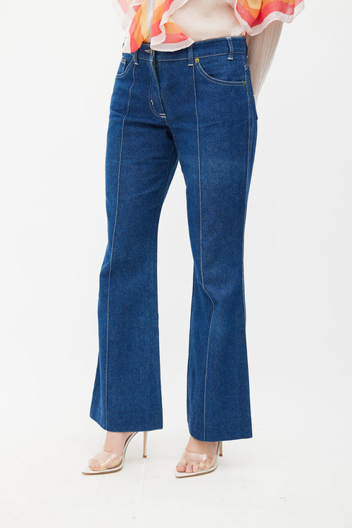 Chloé Blue Mid Wash Wide Leg Jeans