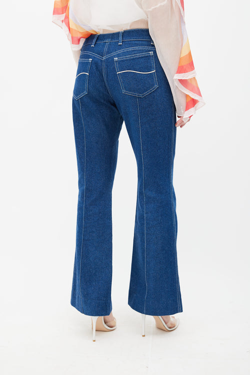 Chloé Blue Mid Wash Wide Leg Jeans