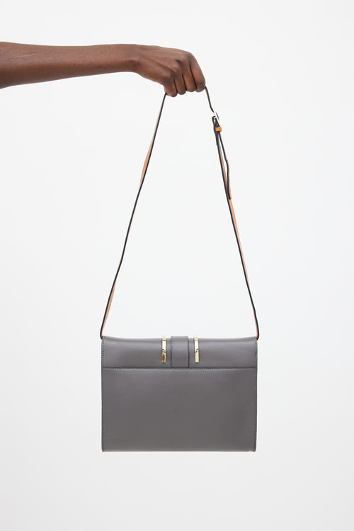 Chloe Grey Leather Bronte Flap Shoulder Flap