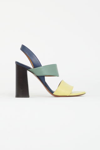 Chloé Multi Colour Block Strappy Heeled Sandal