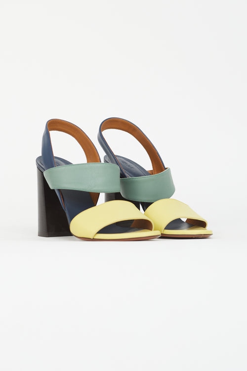 Chloé Multi Colour Block Strappy Heeled Sandal