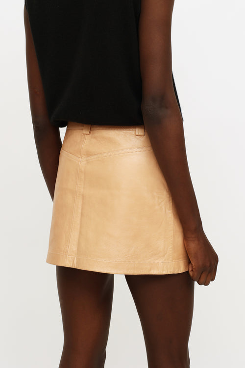 Chloé Beige Leather Mini Skirt