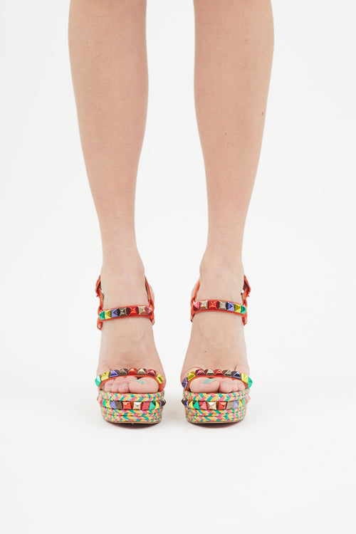 Christian Louboutin Multicolour Studded Cataclou Wedge