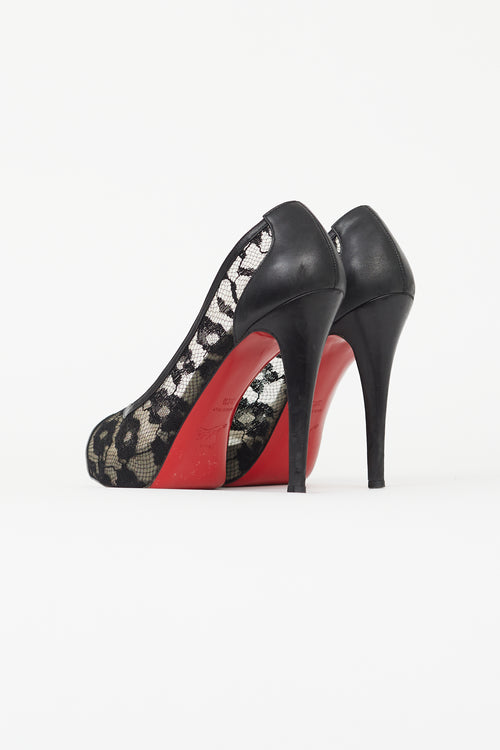 Christian Louboutin Black Lace Ambro 120 Pump