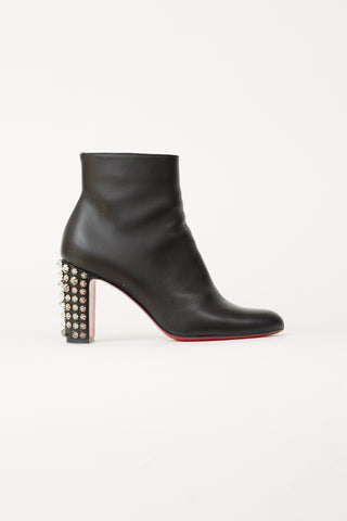 Christian Louboutin Black Leather Suzy Folk 85 Studded Boot