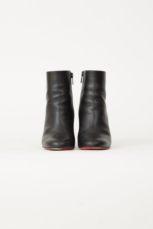 Christian Louboutin Black Leather Suzy Folk 85 Studded Boot