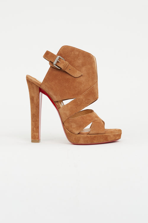 Christian Louboutin Brown Suede Apron Lily Heel