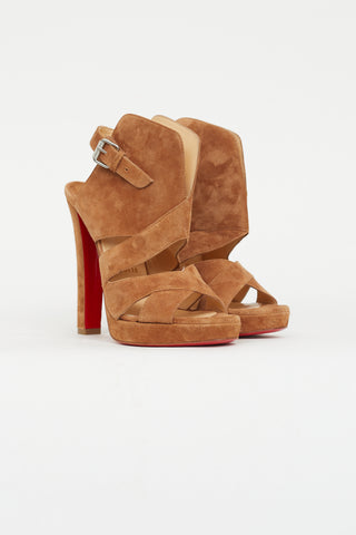 Christian Louboutin Brown Suede Apron Lily Heel