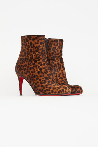 Christian Louboutin Brown Textured Hair Eloise 85 Boot