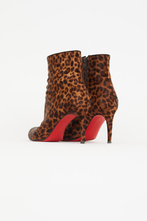 Christian Louboutin Brown Textured Hair Eloise 85 Boot