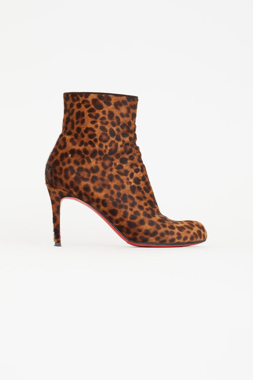 Christian Louboutin Brown Textured Hair Eloise 85 Boot