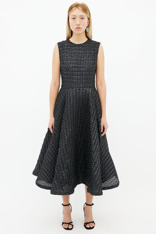 Christian Siriano Black Sparkle Texture Sleeveless Dress