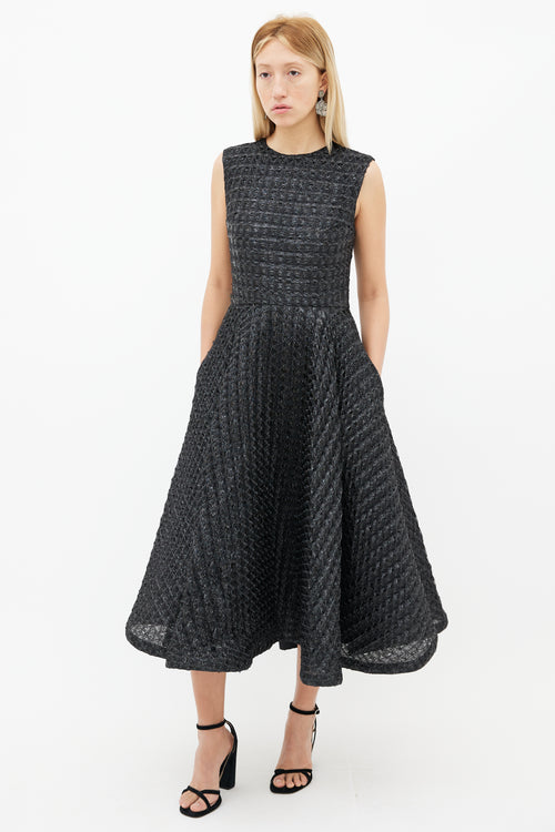 Christian Siriano Black Sparkle Texture Sleeveless Dress