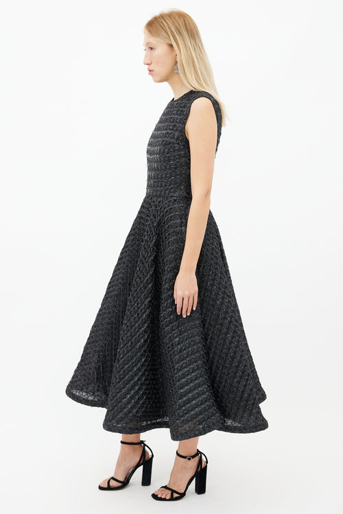 Christian Siriano Black Sparkle Texture Sleeveless Dress