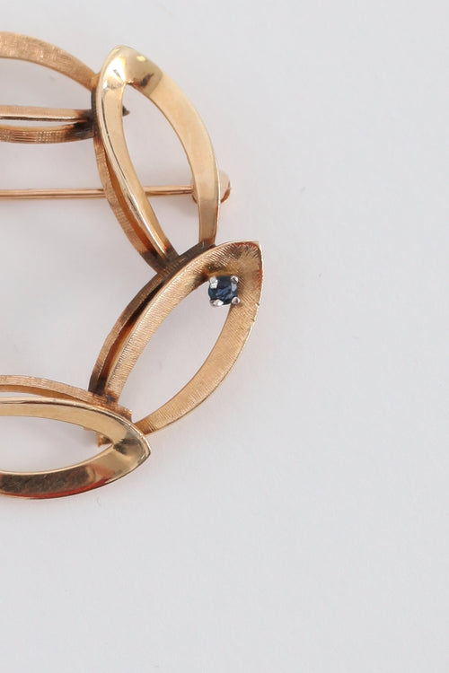 Fine Jewelry Circle Sapphire Brooch