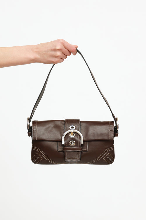 Coach Brown Buckle Shoulder Bag