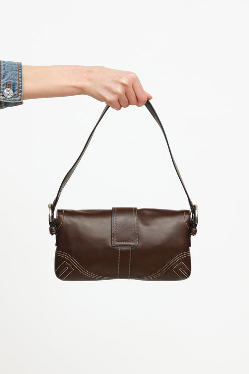 Coach Brown Buckle Shoulder Bag