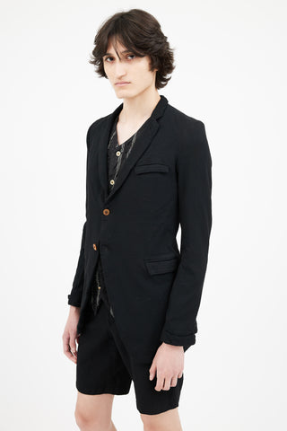 Comme des Garçons Black Dyed Polyester Blazer