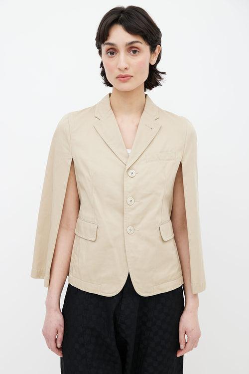 Comme des Garçons Beige Cape Blazer