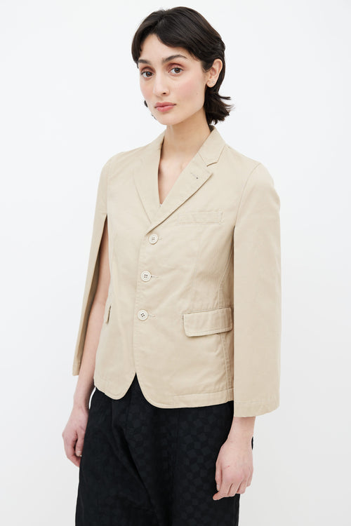 Comme des Garçons Beige Cape Blazer