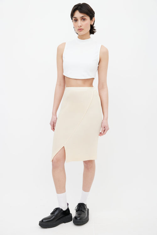 Comme des Garçons Beige Accordion Pleated Asymmetric Skirt