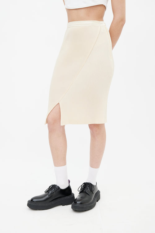 Comme des Garçons Beige Accordion Pleated Asymmetric Skirt