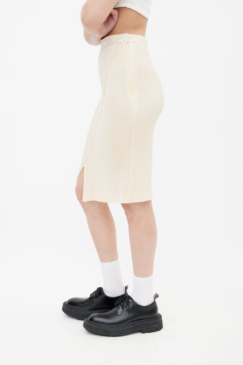 Comme des Garçons Beige Accordion Pleated Asymmetric Skirt