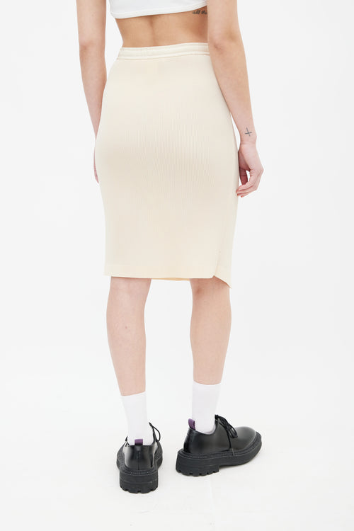 Comme des Garçons Beige Accordion Pleated Asymmetric Skirt