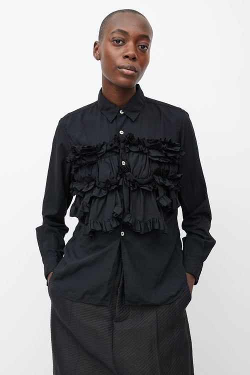 Comme des Garçons Black Ruffle Panel Long Sleeve Shirt