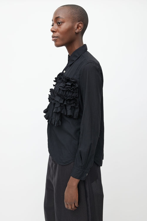 Comme des Garçons Black Ruffle Panel Long Sleeve Shirt