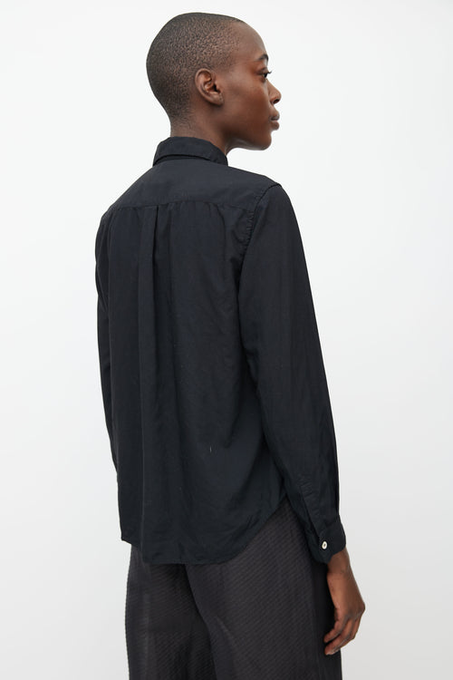 Comme des Garçons Black Ruffle Panel Long Sleeve Shirt