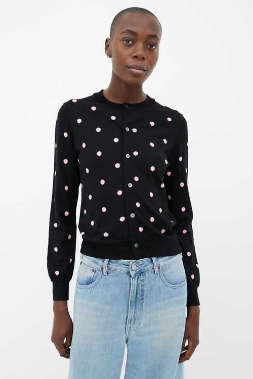 Comme des Garçons Black 
Pink Polkadots  Cardigan