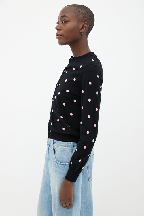 Comme des Garçons Black 
Pink Polkadots  Cardigan