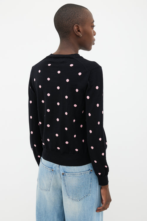 Comme des Garçons Black 
Pink Polkadots  Cardigan