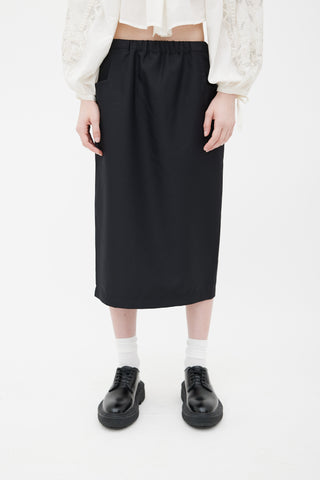 Comme des Garçons FW10 Black Straight Midi Skirt